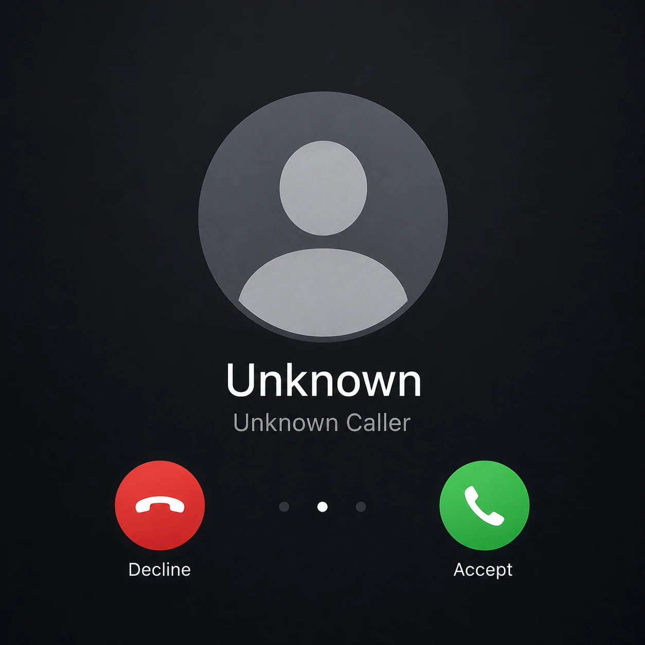 Unknown caller pfp with blank contact screen style and grey avatar icon