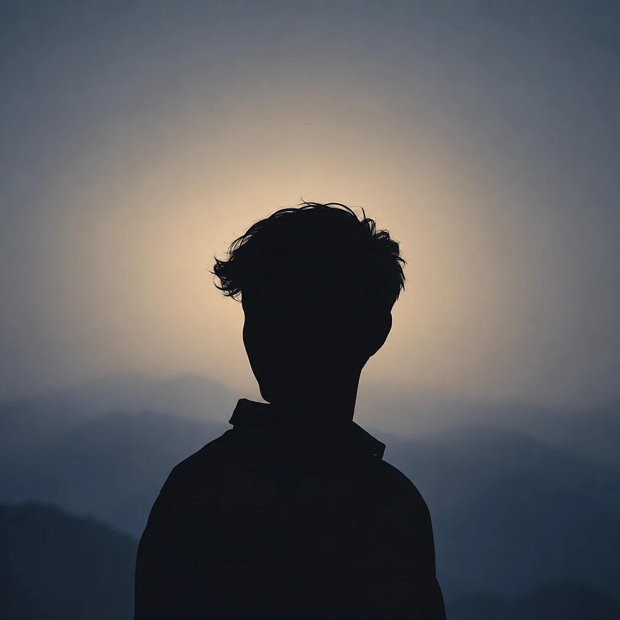 Unknown DP for WhatsApp with private faceless silhouette and soft background