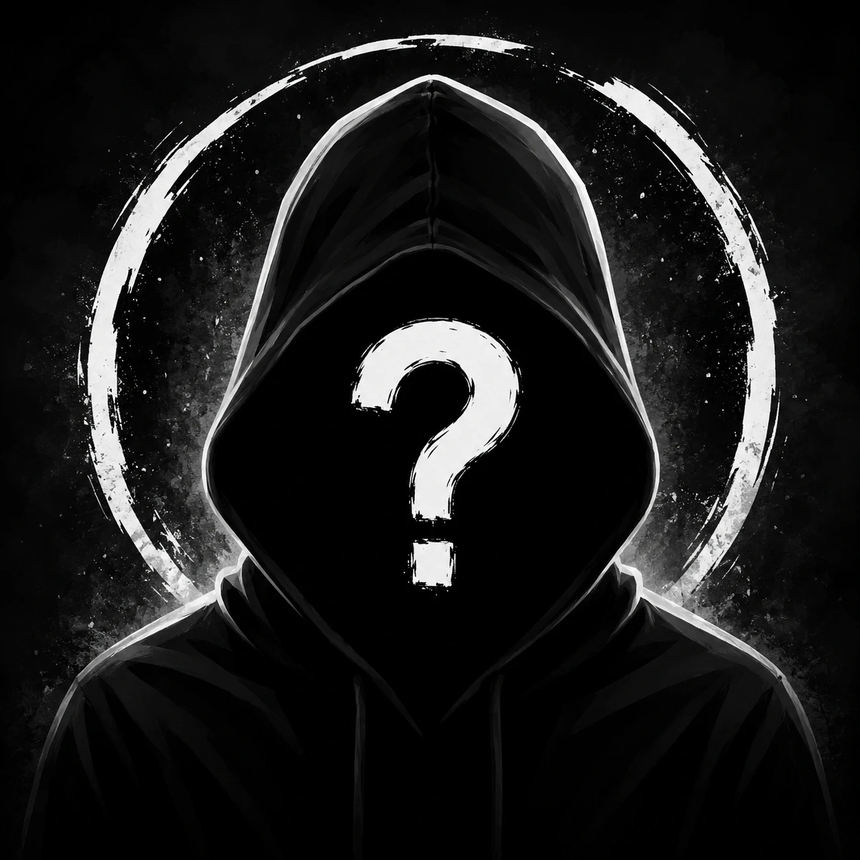 Unknown pfp for Discord with bold centered silhouette and dark background