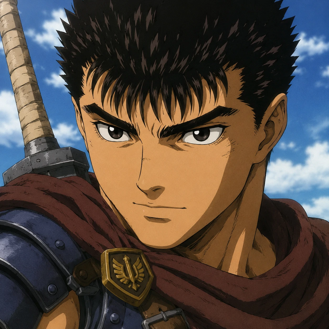 Young Guts pfp from Golden Age arc with determined youthful anime expression